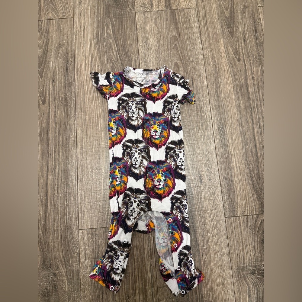 Little Bum Bums Lion Short Sleeve Snap One Piece Size 12-18 Months